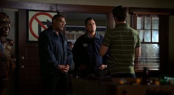 Laurence Fishburne, George Eads, and Drew Tyler Bell in CSI: Crime Scene Investigation (2000)