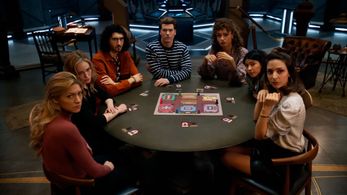 Olivia Swann, Shayan Sobhian, Nick Zano, Caity Lotz, Tala Ashe, Jes Macallan, and Lisseth Chavez in DC's Legends of Tomo