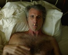 Funny face smokes nicotine