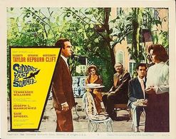 Katharine Hepburn, Elizabeth Taylor, Montgomery Clift, Albert Dekker, and Gary Raymond in Suddenly, Last Summer (1959)