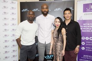 Sean Spencer, David Gyasi, Yennis Cheung, and Jason Wong at an event for Panic (2014)