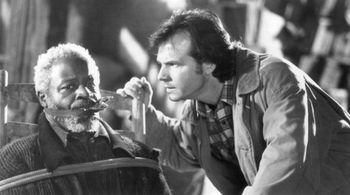 Bill Paxton and Art Evans in Trespass (1992)