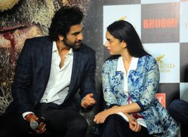 Omung Kumar, Ranbir Kapoor, and Aditi Rao Hydari at an event for Bhoomi (2017)