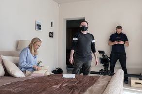 Director Dan Bronzite on set of 