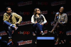 Aisha Tyler, Lucky Yates, and Amber Nash at an event for Archer (2009)