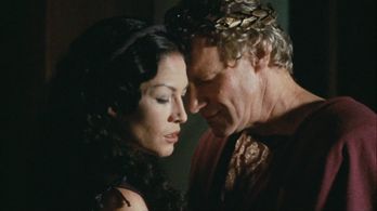 With Nicholas Farrell in The Roman Mysteries