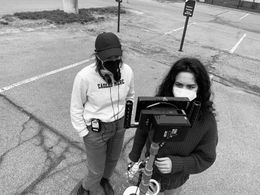 Annie Tippe on the set of 