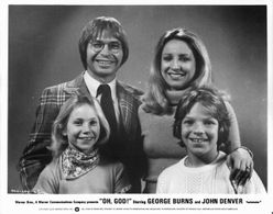 John Denver, Teri Garr, Moosie Drier, and Rachel Longaker in Oh, God! (1977)