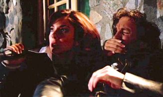 Jennifer Titus as Lyndsay and Russ Tayor as Cliff in Cheerleader Massacre 2