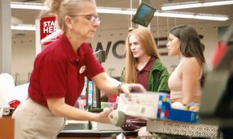 Zachary Barton with Evan Rachel Wood and Gina Rodriguez in Kajillionaire