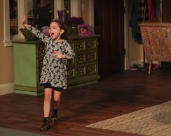 Ella Grace Helton waves to the studio audience at curtain call after the taping of an episode of United We Fall.