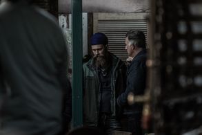 Tyler Atkins on set of Bosch & Rockit.