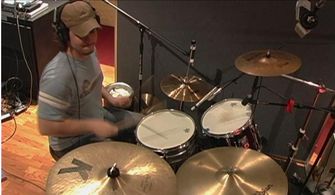 J.P. Riley tracking drums with Tom Schraeder and Pieces of Flair for several songs to appear in the Act Naturally Offici