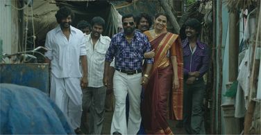 Ameer Sultan, Daniel Balaji, Andrea Jeremiah, Samuthirakani, Kishore Kumar G., and Pavan in Vada Chennai (2018)