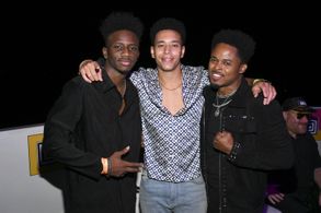 Walter Jones, Dominic Goodman, and Christopher Ammanuel at an event for Bodies Bodies Bodies (2022)