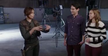 Still of Janelle Marie on the Set of Rogue One: a Star Wars Story Alongside Blaine Miller and Felicity Jones