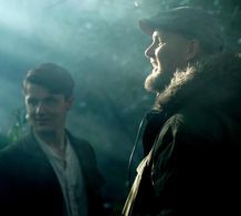 Eugene Simon and Brian O'Malley on the set of The Lodgers 2016.