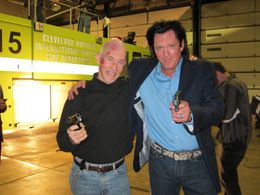 On set of ICE Agent, Ray O'Neill & Michael Madsen, 2012