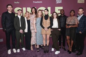 (Right to Left) Ben Thompson, Sasha Compére, Garrick Bernard, Ally Sheedy, Sofia Black-D’elia, Lily Mae Harrington, Jojo