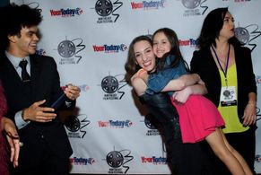 On the red carpet of the Northeast Film Festival, enjoying our win, with Savion Smith, Ashyer Gibbons and Kathleen Kielb