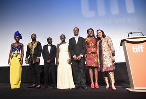 Mira Nair, David Oyelowo, Lupita Nyong'o, Robert Katende, Madina Nalwanga, Phiona Mutesi, and Martin Kabanza at an event