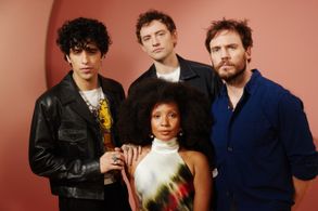 Josh Whitehouse, Sam Claflin, Sebastian Chacon, and Nabiyah Be at an event for Daisy Jones & The Six (2023)