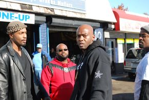 Tobias Truvillion and cast members Trech, Jermaine Hopkins and Dupree Kelly in ZOO the movie.