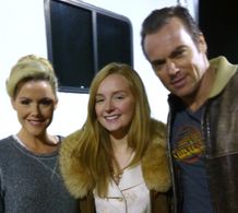 Mr. Hockey; Kathleen Roberston, Emma Grabinsky, and Michael Shanks.