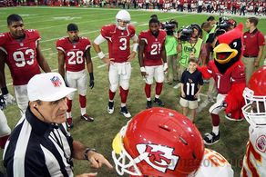 Carson Palmer, Calais Campbell, Patrick Peterson, and Justin Bethel in All or Nothing: A Season with the Arizona Cardina