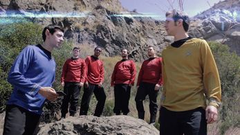 RED SHIRTS (short film, with actors [left to right] Chris Newell, Craig Jorczak, Ricardo Elliott, Matthew Frow, Andy Wol