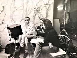 Susan Black (l) on set Passions