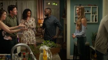 Natasha Hall, Lamorne Morris, Kylie Bunbury, Jason Bateman and Rachel McAdams in 