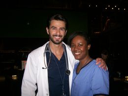 Teana-Marie Smith and Eyal Podell on the set of 