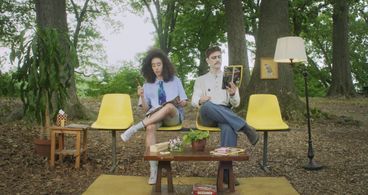 Still of Lorena Russi and Adam Jepsen in A History of Sitting in Waiting Rooms (Or Whatever Longer Title You Prefer)