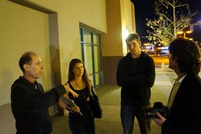 Matthew Rocca, Garrett Schweighauser, Eva Rocca, and Joe D'Amato in Bullets, Fangs and Dinner at 8 (2015)