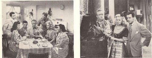 Alan Hale Jr., Margaret Bert, Frankie Darro, Warren Mills, Noel Neill, June Preisser, and Freddie Stewart in Sarge Goes 