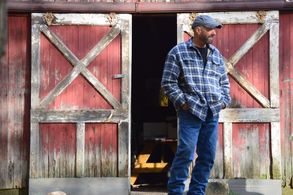 Christopher Bihrle on the set of 