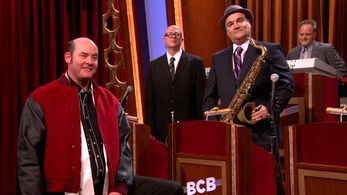 Scott Healy, David Koechner, Mark 'Love Man' Pender, and Jerry Vivino in Conan (2010)