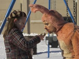 Shae Norris and Thomas Michael on the set of 