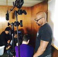 On set with Mike Berry and Walter Franks