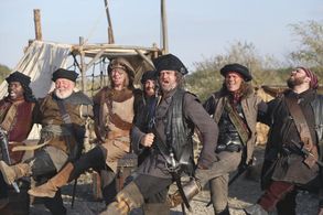 Hugh Bonneville, Tommie Earl Jenkins, Daniel Hoffmann-Gill, Martin Collins, and Adam Loxley in Galavant (2015)