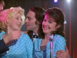 Emma Cooke, James Callis and Gillian Kearney in Sex, Chips & Rock'n'Roll (BBC1)