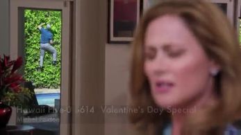 When McGarrett & Danno show up at his front door, a desperate Foxton tries climbing a hedge to escape.