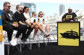 Anthony LaPaglia, Kevin Smith, Stephanie Sigman, David F. Sandberg, Talitha Eliana Bateman, and Lulu Wilson at an event 