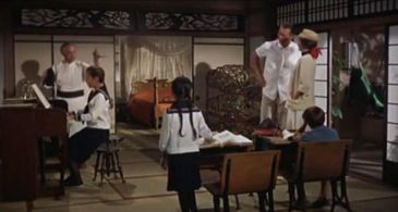 John Wayne, Elizabeth Allen, Jeffrey Byron, Marcel Dalio, Cherylene Lee, Jacqueline Malouf, and John Stafford in Donovan