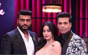 Karan Johar, Arjun Kapoor, and Janhvi Kapoor in Koffee with Karan (2004)