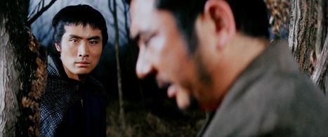 Shintarô Katsu and Tsutomu Akashi in Zatoichi at Large (1972)