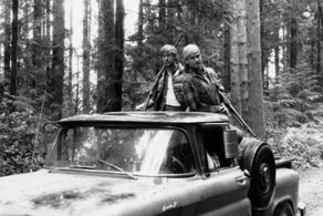 Dale Girard and Don Swayze on the set of 