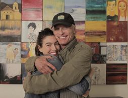 With Ed Harris on the set of our new movie.