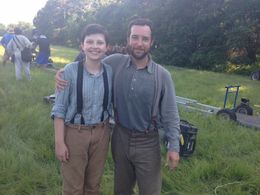 Dodge with actor, Billy Slaughter, on the set of Magnificent Seven.